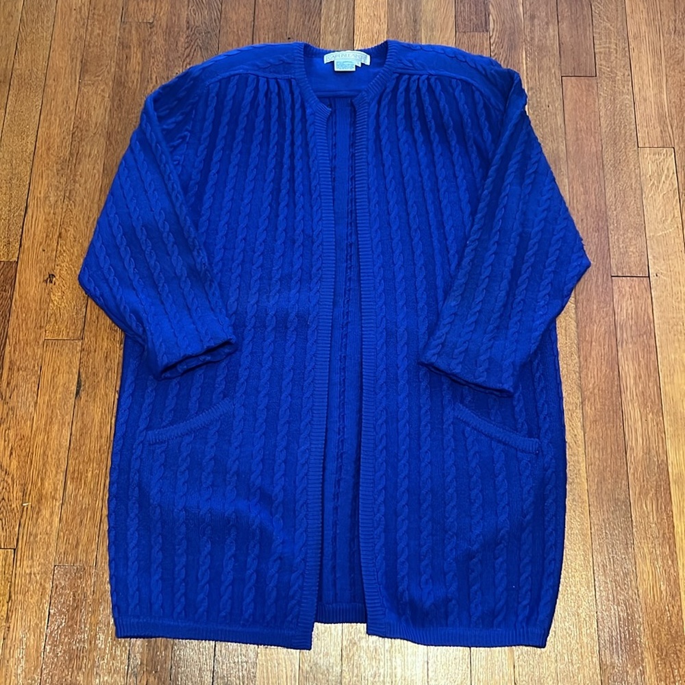 Carlisle Sport Blue Cardigan Sweater Sz L